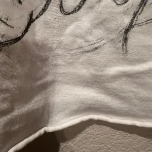 Disney Mickey Mouse sketch hi and bye raw hem cropped tee sz L thumbnail 3