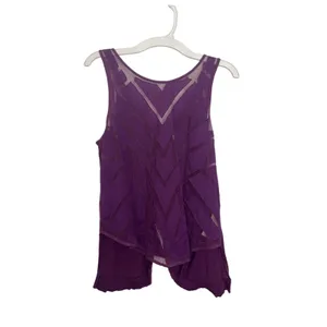 Free People Purple Ethereal Daze Ginger Tank M Sheer Mesh Fairycore Boho thumbnail 3