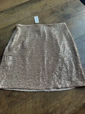 Banana Republic Sequin Mini Skirt - Champagne Gold NWT thumbnail 3