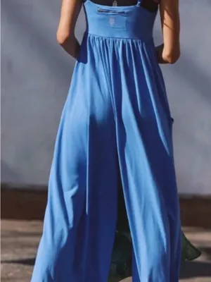 FP Movement by Free People Relaxed Wide-Leg Jumpsuit in Sky Blue thumbnail 3