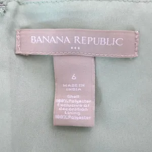 Banana Republic Mint Green Beaded Diamond Print Sleeveless Blouse Size 6 thumbnail 3