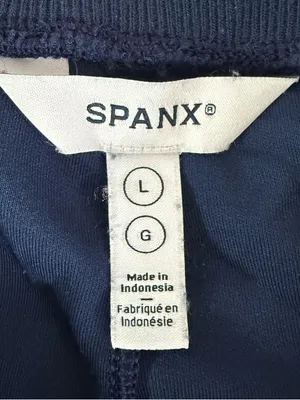 SPANX AirEssentials Sweatsuit Large Navy Full Zip Jacket Flare Pants Set thumbnail 5