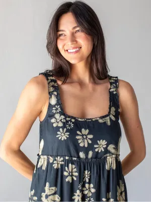 Natural Life Adele 100% Cotton Floral Maxi Dress Size Large thumbnail 3