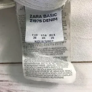 ZARA Women Basic White Denim Straight Fit Jeans thumbnail 12