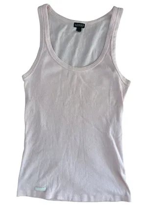 Lauren Ralph Lauren Light Pink Ribbed Scoop Tank thumbnail 1