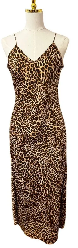 Nili Lotan for Target Leopard Print Silky Slip Maxi Dress, Size S thumbnail 1
