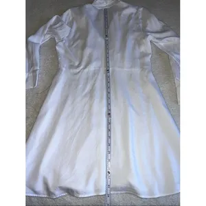 DR2 White Ruched Button Front Shirt Dress M NWT Cottagecore Minimalist thumbnail 8