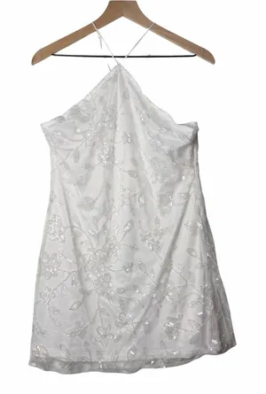 Peppermayo Rumi Beaded Mini Dress White Women's US Size 12 thumbnail 1