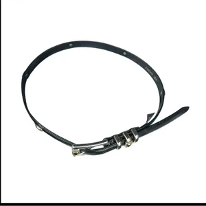 Brighton Slim Black Leather Belt with Gold‎ and Silver # 4A303 Size Medium 30 thumbnail 3