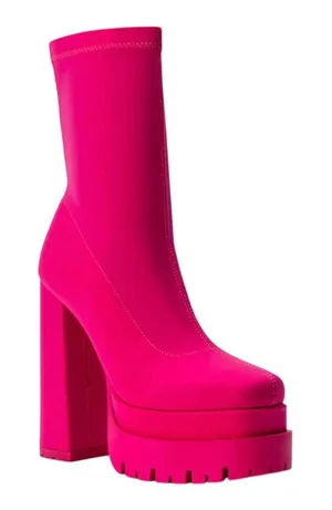 Azalea Wang Icing Monochrome Chunky Bootie in Pink, Size 8.5 thumbnail 1