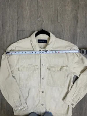 Abercrombie & Fitch Cream Corduroy Shirt Jacket | Men’s Size S thumbnail 7