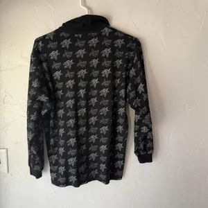 Vintage Y2K Maser Star Print Quarter Zip Pullover Shirt Black Small‎ thumbnail 6
