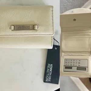 KENNETH COLE REACTION VINTAGE WALLET WITH‎ SOLAR POWERED CALCULATOR, Ivory, NWT thumbnail 2