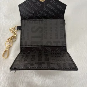 Steve Madden Card Holder Mini Wallet Keychain Black Logo(B124) thumbnail 3