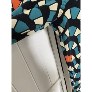 LuLaRoe Womens Leggings Sz TC Snakey Waves Teal Cream Orange Stained Glass‎ thumbnail 4