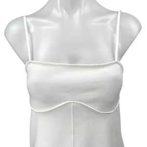 Zara White Sleeveless Square Neck Cami Camisole Slip Tank Mini Dress Size S thumbnail 5