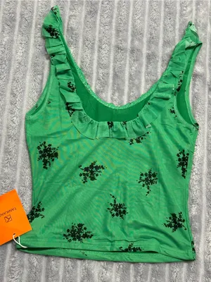 Green Floral Ruffle thumbnail 2