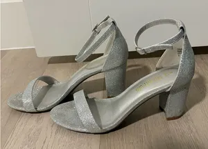 Dream Paris Sparkly Silver Heels thumbnail 1