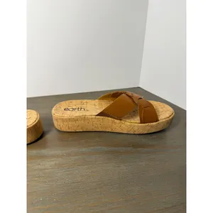 Earth Scotti‎ Leather Platform Slide Sandals Cork Comfort Size 9 NWT thumbnail 6