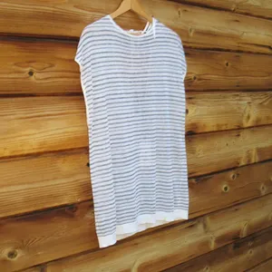 NWT Theory Low Back Striped Pullover Knit Top thumbnail 3