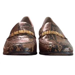 Tory Burch Jessa Snake Embossed Leather Loafer Pumps Block Heel 9.5M thumbnail 3
