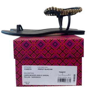 Tory Burch Capri Beaded Ankle Wrap Sandals Size‎ 10.5 thumbnail 4