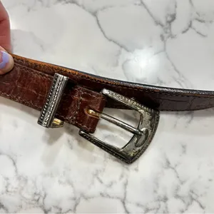 Brighton Brown Leather w/ Silver Detail Size Large‎ Woman’s Belt thumbnail 8