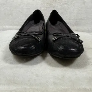 Vionic Minna Black Leather Ballet Flats Orthotic Arch Support Shoes Size 7 thumbnail 2