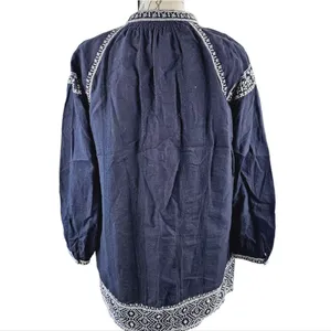 Madewell -348 Embroidered Camelia Tassel Top Black 3/4‎ Sleeve Size Small thumbnail 5