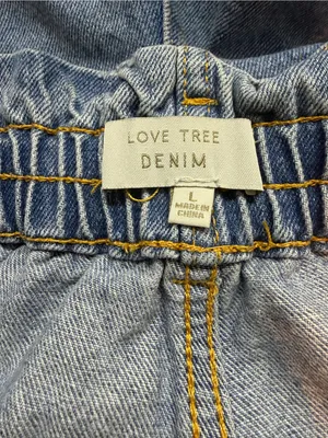 Love Tree Denim Size L High Rise Pleated Cuffed Mom Shorts 100% Cotton thumbnail 5