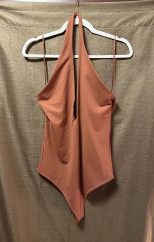 NWT Abercrombie and Fitch Double-Layered Seamless Halter Bodysuit Size Large thumbnail 1