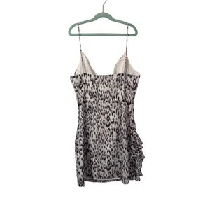 Superdown Kina Leopard Print‎ Mini Dress Ruffle V Neck Spaghetti Strap Size S thumbnail 2