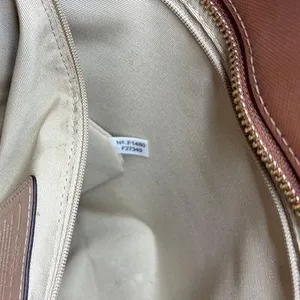 Coach Tan Leather Tote with Heart Scarf thumbnail 11