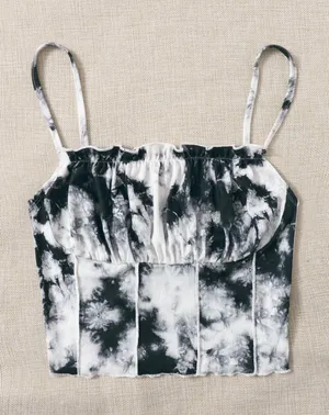 Black And White Tie Die Top thumbnail 1