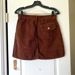 Reformation Skirt Elia Patch Pocket Corduroy Mini‎ High-Waisted Cafe 26 NWT thumbnail 6