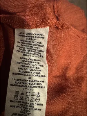 Free People Button-Up Blouse in Rust Orange, Size S thumbnail 5