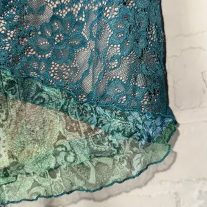 Mistress Rocks tube top NEW Teal and Green Lace large lined thumbnail 2