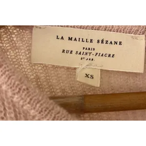 SEZANE Gaspard Mohair Alpaca Cardigan Button Down Rib Sweater XS Pink Coquette thumbnail 9