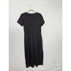 Lepunuo Black T-shirt Dress Super Soft Pockets Comfy Side Slits Casual Basic M thumbnail 7