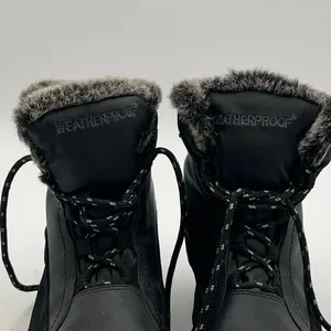 WEATHERPROOF Boots Women's Size 9 Black Linda Faux Fur Lace Up Snow Winter Shoes thumbnail 5