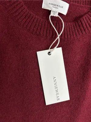 AnnieWear NWT Women’s Sweater Dress Sz M Burgundy Long Sleeve 👽🧡 thumbnail 6