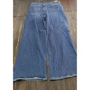 American Eagle Super High Rise Distressed Baggy Wide Leg Jeans Womens 14 Long thumbnail 4