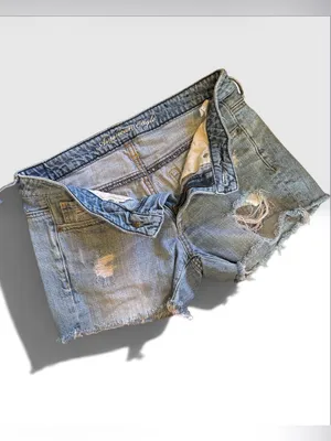 American Eagle Distressed Denim Cutoff Shorts Size 4 Low Rise thumbnail 2