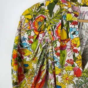 Marie Oliver Clara Floral Palm Mini‎ Dress Sz XS Multi Puff Sleeve Tiered Resort thumbnail 3