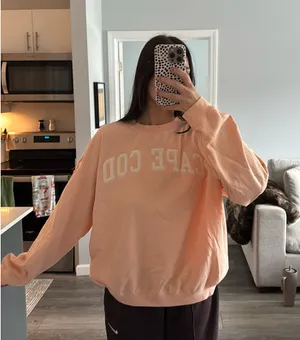 Soft As A Grape Cape Cod Lightweight Crewneck Coral thumbnail 1