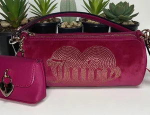 Juicy Couture Pink Shoulder Bag with Textured Design and Metallic‎ Accents thumbnail 1