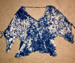 free people blue flowy shirt thumbnail 1