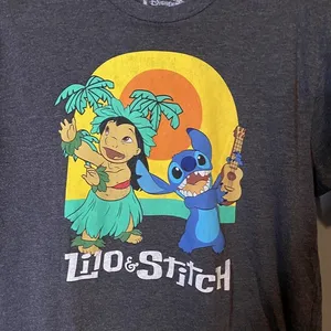 Disney Lilo And Stitch Gray Graphic T-Shirt‎ Large thumbnail 3
