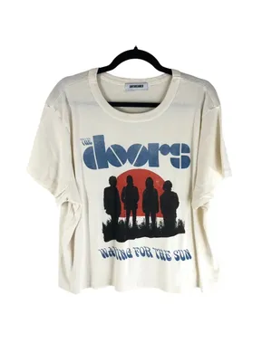 Daydreamer Womens T Shirt The Doors Waiting For The Sun Shrunken Tee Ivory 2X thumbnail 2