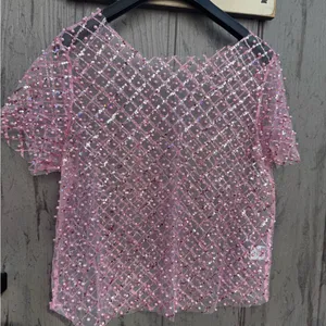 Pink Sequin Women's Top Size M thumbnail 1
